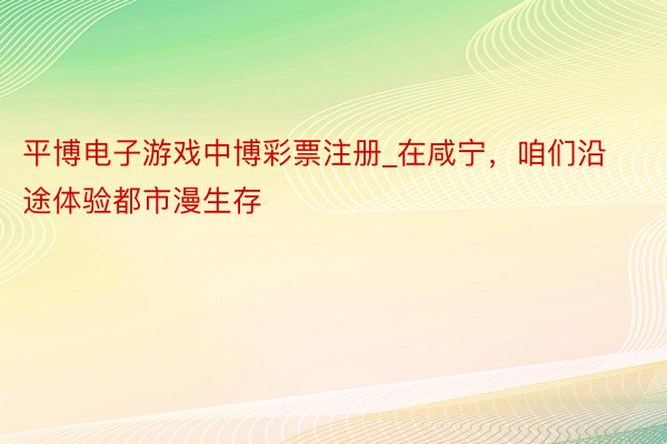 平博电子游戏中博彩票注册_在咸宁，咱们沿途体验都市漫生存
