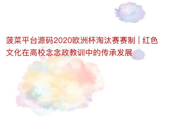 菠菜平台源码2020欧洲杯淘汰赛赛制 | 红色文化在高校念念政教训中的传承发展