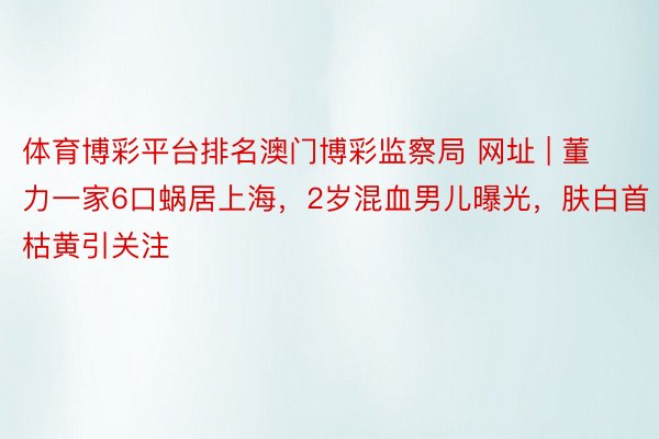 体育博彩平台排名澳门博彩监察局 网址 | 董力一家6口蜗居上海，2岁混血男儿曝光，肤白首枯黄引关注